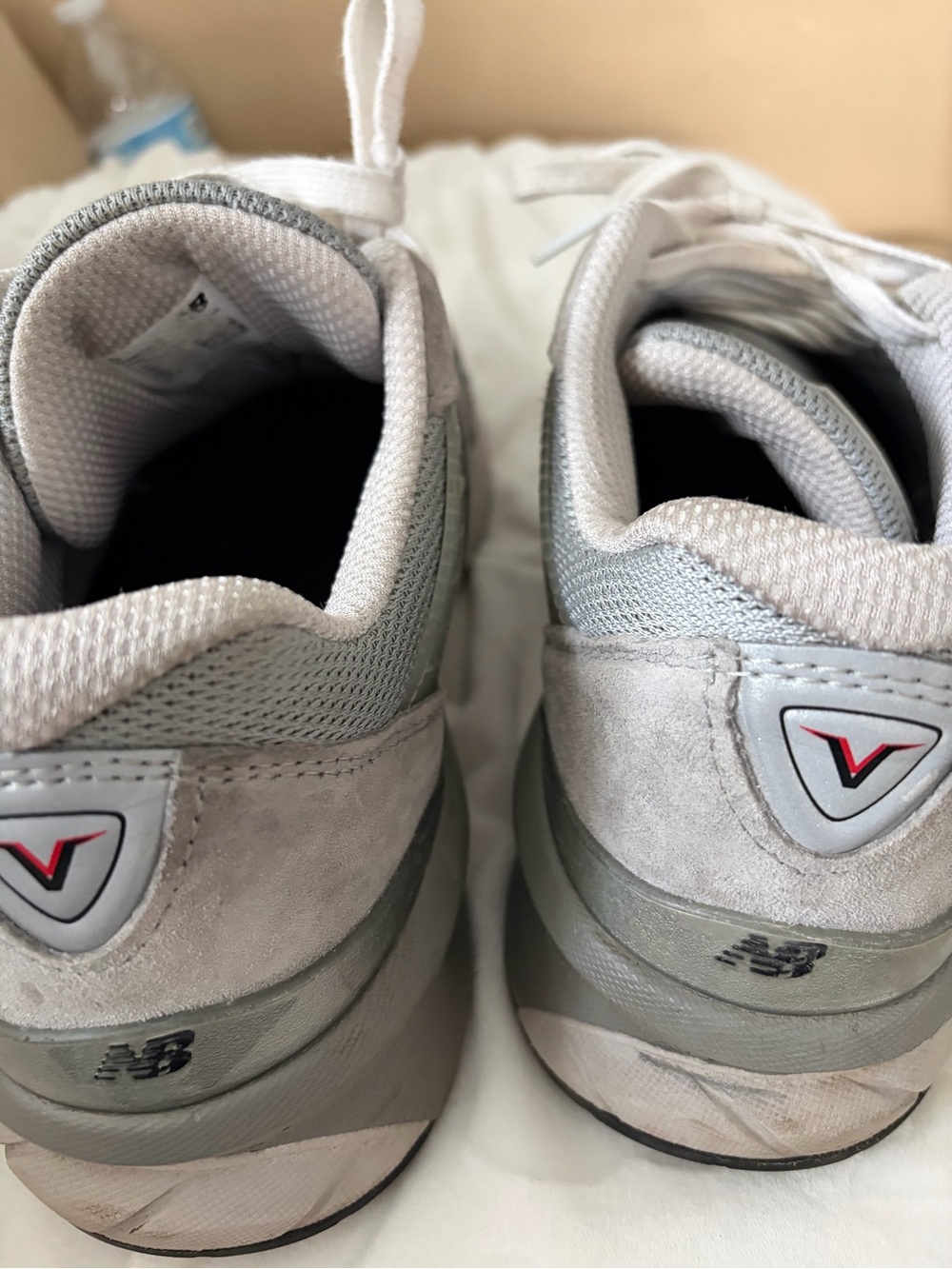 New Balance 990v5 Gray Suede and Mesh Sneakers - Picture 5 of 15